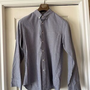 J. Crew Navy and pink Checkered Button Down Shirt